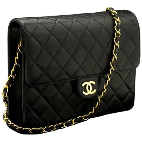 chanel chain black quilted handbag